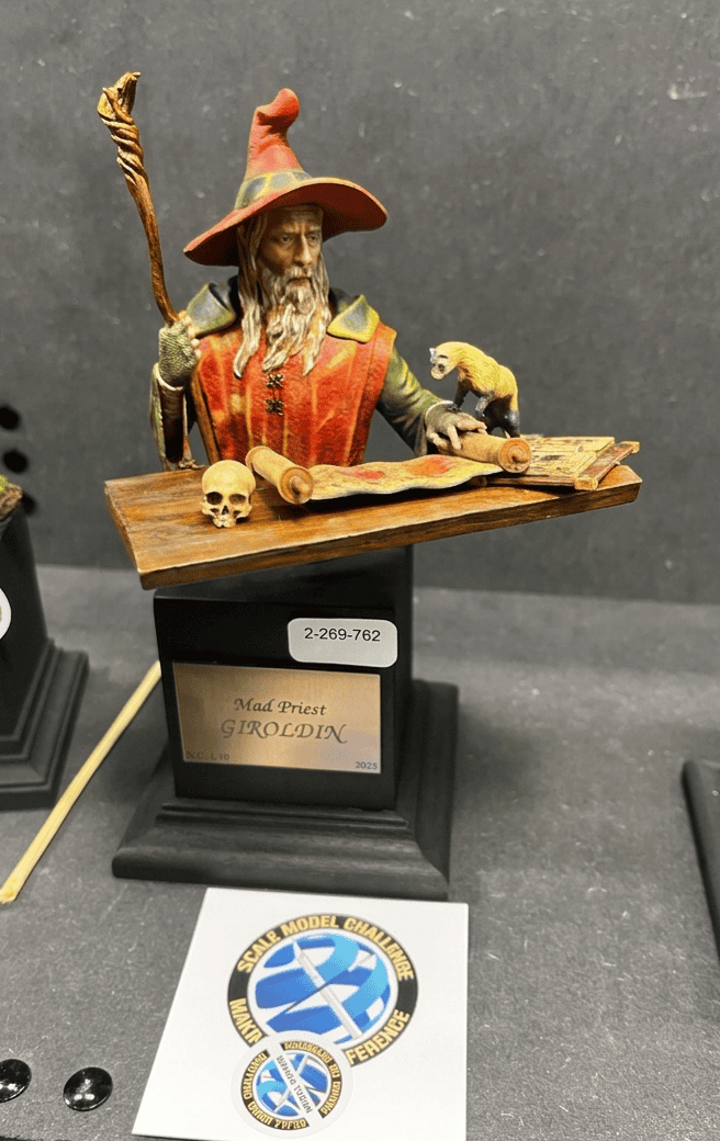 Mad Priest Miniatures Giroldin painted wizard figurine resin miniature Scale Model Challenge