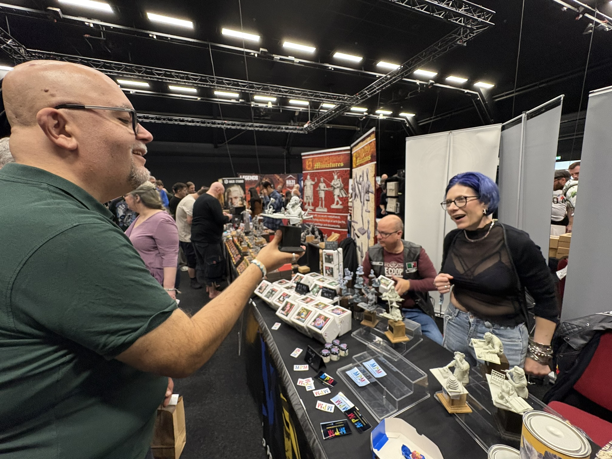 Mad Priest Miniatures stand Scale Model Challenge 2025 miniature figurines display visitors