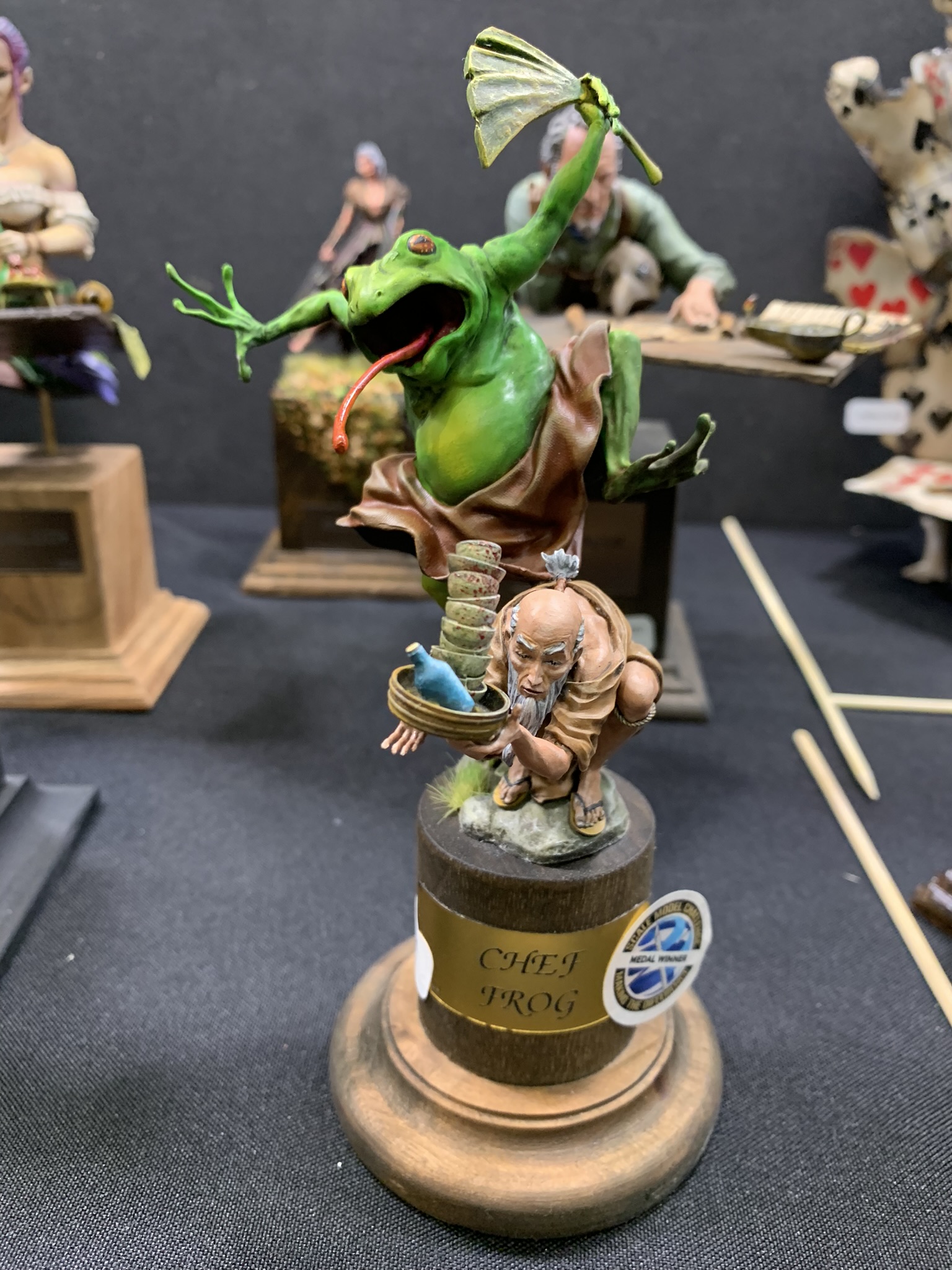 Mad Priest Miniatures Chef Frog painted miniature figurine Scale Model Challenge 2024